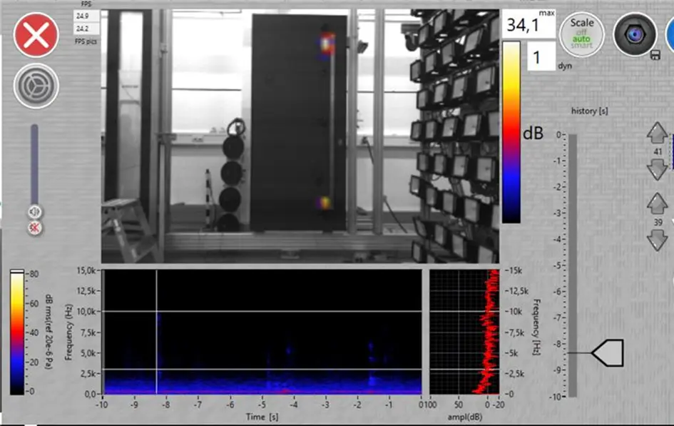 Visualisierung von Knackgeräuschen einer Tür