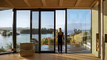 Villa Reilstad stue skydedør