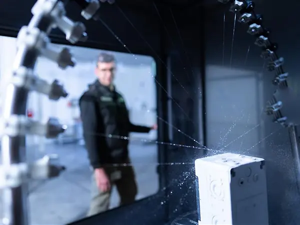 IP Schutzartprüfung für Spritzwasserschutz