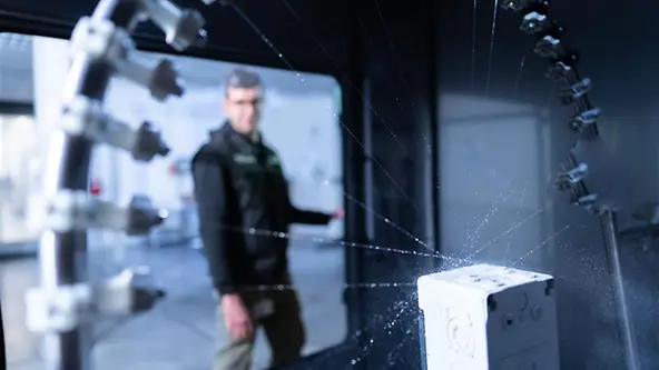 IP Schutzartprüfung für Spritzwasserschutz