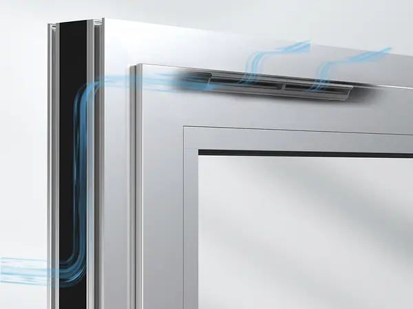 Schüco VentoAir integrato nel profilo finestra per ricambio d’aria costante e silenzioso