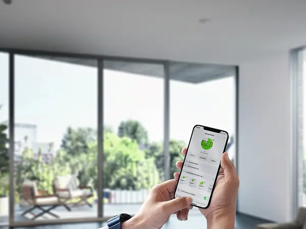 Controllo delle finestre Schüco tramite app per la gestione intelligente dei serramenti