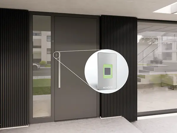 Lettore biometrico Schüco Fingerprint Easy per apertura porta tramite impronta digitale