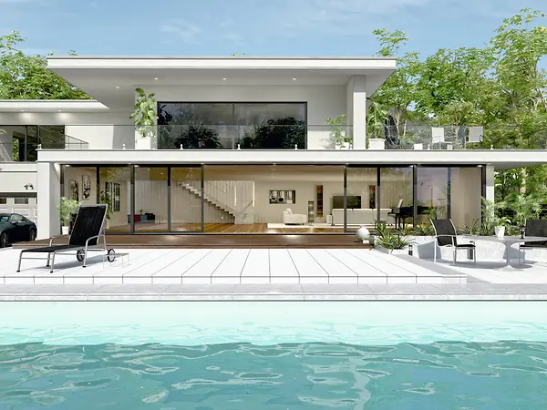 Facciata con ampie vetrate Schüco automatizzate per comfort e ventilazione naturale