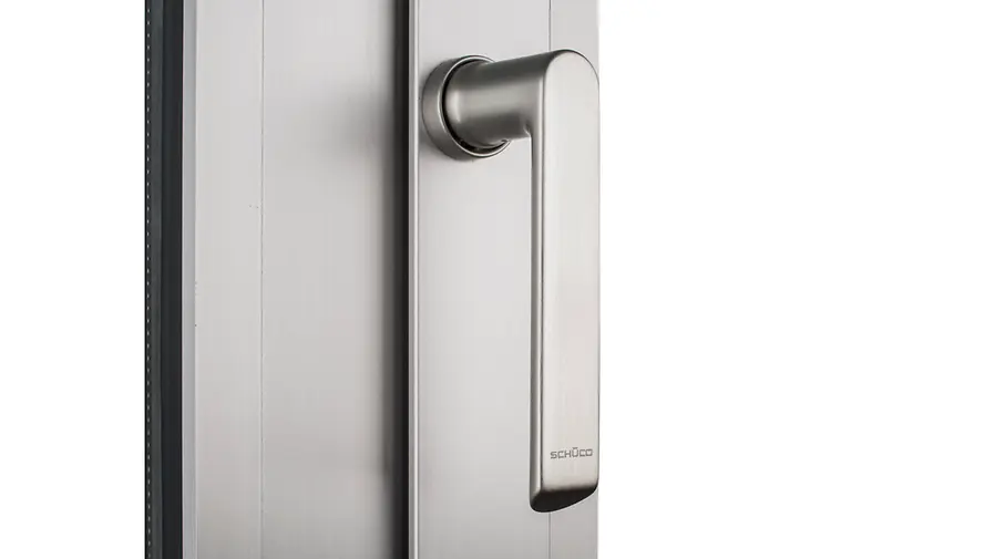 Maniglia Schüco senza rosetta in alluminio per finestre