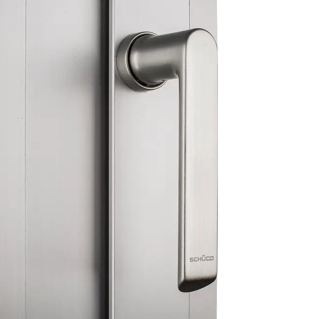 Maniglia Schüco senza rosetta in alluminio per finestre