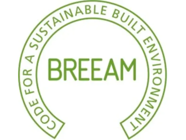 Logo ufficiale della certificazione BREEAM, standard internazionale per la valutazione della sostenibilità degli edifici.