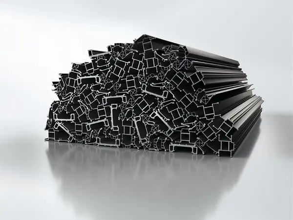 Barre isolanti in poliamide riciclata PA 66 GF 25, parte della strategia Schüco per la riduzione delle emissioni.